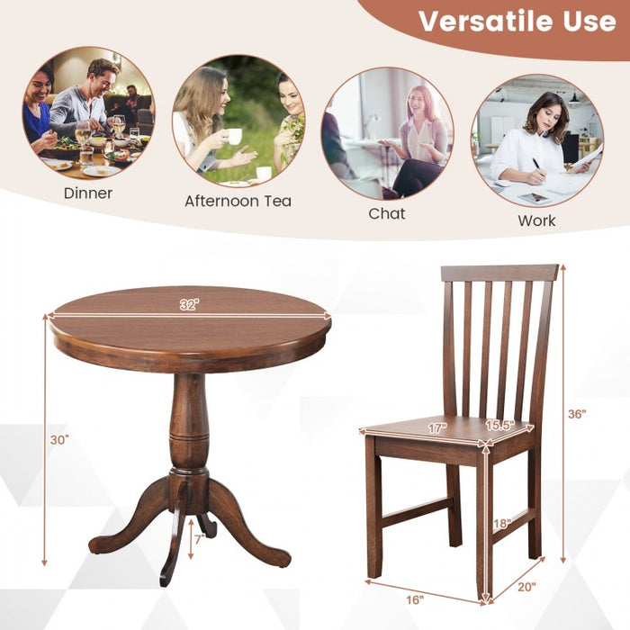 Costway Vintage Round Dining Room Table Sets of 3 - Suitable for Restaurant and Cafe