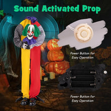 Charger l&#39;image dans la galerie, Halloween Electronic Clown with Pre-recorded Phrases and LED Eyes - Suitable for Scary Parties and Haunted Houses
