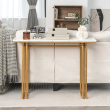 Charger l&#39;image dans la galerie, 43.5 Inch Artificial Marble Entryway Console Table with Heavy Duty Metal Frame

