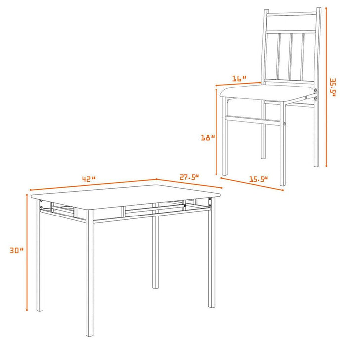 Marble Texture Dining Table Set, 5-Piece with Solid Steel Frame, for Dining Room