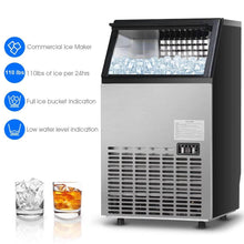 Load image into Gallery viewer, Built-In Stainless Steel Commercial 110Lbs/24H Ice Maker Portable Ice Machine
