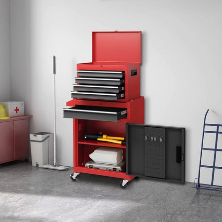 5-Drawer Rolling Tool Chest High Capacity Tool Storage Cabinet w/ Lockable Wheel