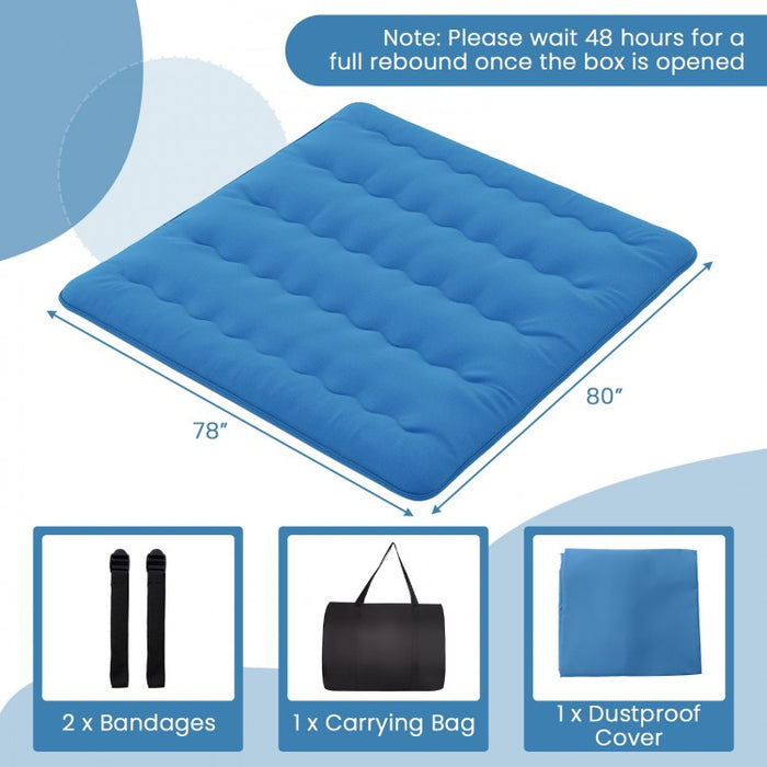 Blue Portable Foldable Futon Mattress