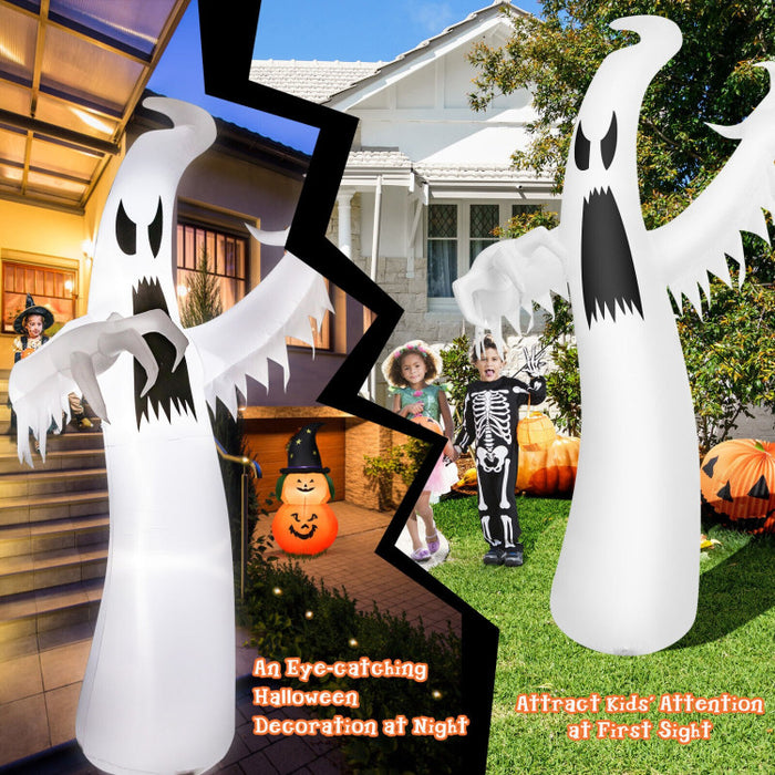 Halloween Inflatable Ghost with Built-in LED Lights and Blower - Suitable for Halloween Decorations