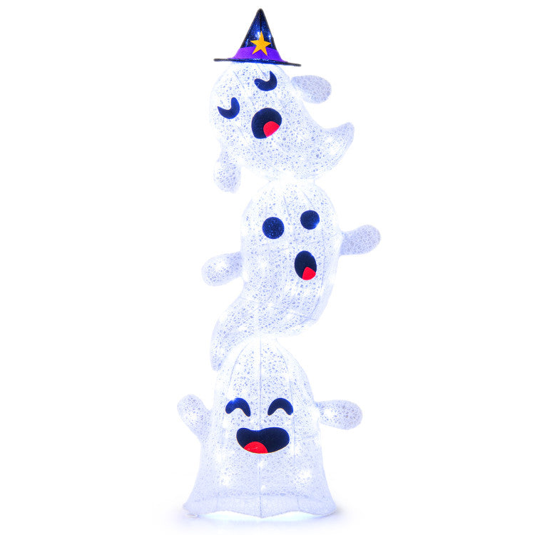 Halloween Standing Glowing Stacked Ghosts - Suitable for Haunted House and Halloween Decorations