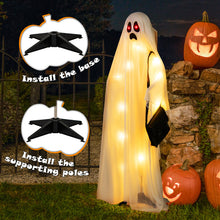 Load image into Gallery viewer, Halloween White Cloth Ghost Family 4-Piece Set with LED Lights - Suitable for Halloween Decorations, Haunted Houses, and Parties
