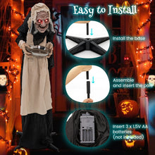 Load image into Gallery viewer, Halloween Animated Standing Greeter Old Lady with Built-in Pre-recorded Phrases - Suitable for Scary Themed Parties and Haunted House Decorations
