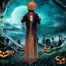 Charger l&#39;image dans la galerie, Halloween Animated Standing Pumpkin Scarecrow - Suitable for Scary Parties and Halloween Decorations
