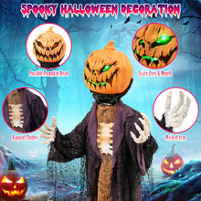 Charger l&#39;image dans la galerie, Halloween Animated Standing Pumpkin Scarecrow - Suitable for Scary Parties and Halloween Decorations
