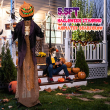Charger l&#39;image dans la galerie, Halloween Animated Standing Pumpkin Scarecrow - Suitable for Scary Parties and Halloween Decorations
