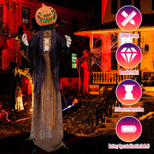 Charger l&#39;image dans la galerie, Halloween Animated Standing Pumpkin Scarecrow - Suitable for Scary Parties and Halloween Decorations
