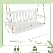 Charger l&#39;image dans la galerie, Patio Garden White 2-Person Rocking Chair Porch Swing with Cup Holders
