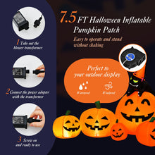 Load image into Gallery viewer, Halloween Inflatable Pumpkin Set 7-Piece with Built-in Blower - Suitable for Halloween Decorations, Parties, and Events
