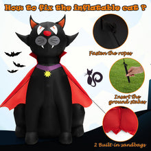 Load image into Gallery viewer, Halloween Inflatable Vampire Cat with Built-in LED Lights - Suitable for Halloween Parties
