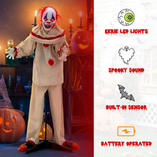 Load image into Gallery viewer, Halloween Electronic Animated Killer Clown with Pre-recorded Phrases - Head and Arms Movable, Suitable for Haunted House Decorations
