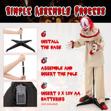 Load image into Gallery viewer, Halloween Electronic Animated Killer Clown with Pre-recorded Phrases - Head and Arms Movable, Suitable for Haunted House Decorations
