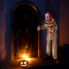 Load image into Gallery viewer, Halloween Electronic Animated Killer Clown with Pre-recorded Phrases - Head and Arms Movable, Suitable for Haunted House Decorations
