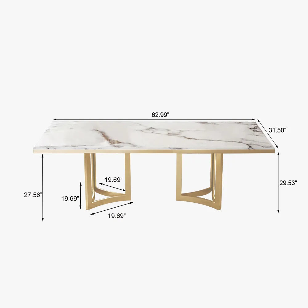 Modern Minimalist Dining Table with Artificial Marble Top - Luxurious and Elegant