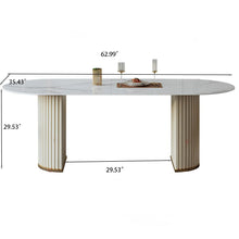 Load image into Gallery viewer, Modern Minimalist High-Quality Oval White Dining Table - Suitable for Restaurant

