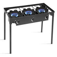 Load image into Gallery viewer, 225000-BTU Outdoor Portable Propane 3 Burner Gas Cooker

