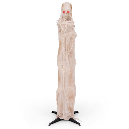 Halloween Electronic Animated Standing Mummy with Built-in LED Red Eyes - Suitable for Haunted Houses and Halloween Decorations