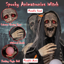 Charger l&#39;image dans la galerie, Halloween Electronic Animated Standing Witch with Built-in Sensor - Suitable for Scary Activities and Halloween Decorations
