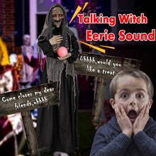 Charger l&#39;image dans la galerie, Halloween Electronic Animated Standing Witch with Built-in Sensor - Suitable for Scary Activities and Halloween Decorations

