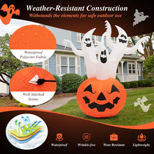 Charger l&#39;image dans la galerie, Halloween Inflatable Ghost Pumpkin with Built-in Spinning Flame Light - Suitable for Trick-or-Treat Events and Parties
