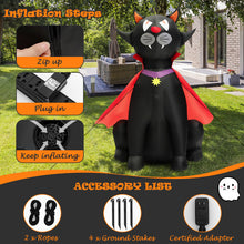 Load image into Gallery viewer, Halloween Inflatable Vampire Cat with Built-in LED Lights - Suitable for Halloween Parties
