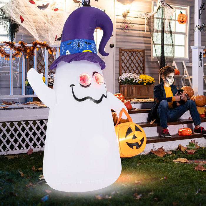 6-Foot Halloween Inflatable Ghost with Mirror Lights - Suitable for Halloween Events and Decorations