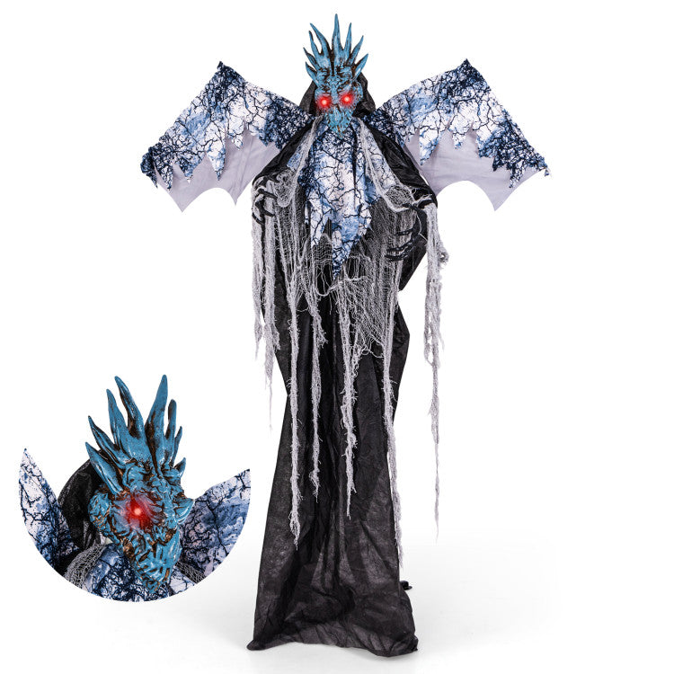 Halloween Electronic Animated Dragon with Wings and Glowing Eyes - Suitable for Halloween Decorations