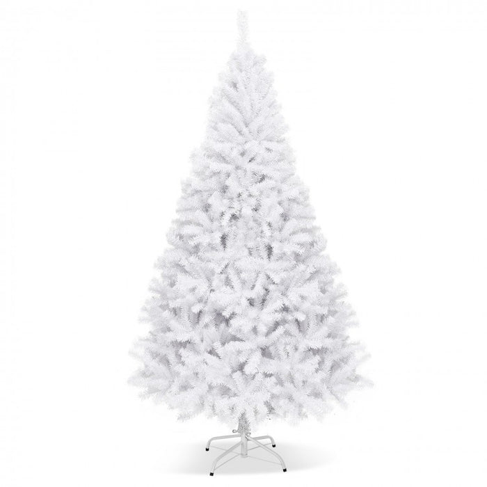 6/7.5/9-Foot White Christmas Tree with Metal Stand - Multiple Sizes Available for Christmas Event Decorations