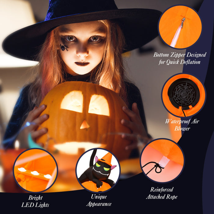 Halloween Inflatable Pumpkin Set 7-Piece with Built-in Blower - Suitable for Halloween Decorations, Parties, and Events