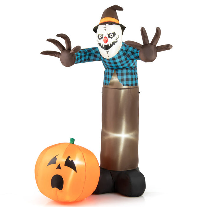 Halloween Inflatable Scarecrow Pumpkin Ghost with Built-in LED Lights - Suitable for Halloween Party Decorations