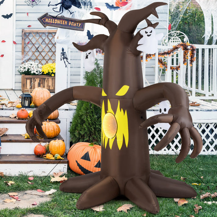 Halloween Inflatable Scary Tree with 5 LED Lights - Suitable for Halloween Decorations, Parties, and Holiday