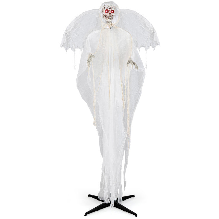Halloween Sound-Activated Standing Haunting Angel with Glowing Eyes and Moving Wings - Suitable for Haunted Houses and Halloween Decorations