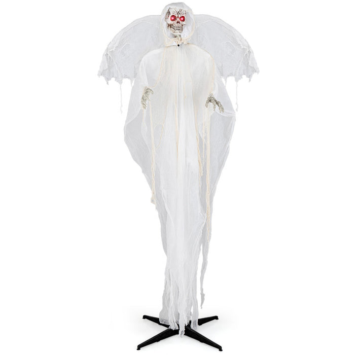 Halloween Sound-Activated Standing Haunting Angel with Glowing Eyes and Moving Wings - Suitable for Haunted Houses and Halloween Decorations
