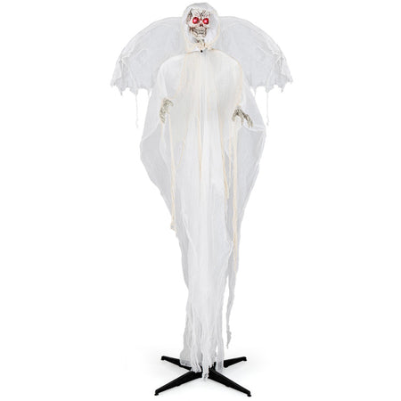 Halloween Sound-Activated Standing Haunting Angel with Glowing Eyes and Moving Wings - Suitable for Haunted Houses and Halloween Decorations
