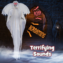 Load image into Gallery viewer, Halloween Sound-Activated Standing Haunting Angel with Glowing Eyes and Moving Wings - Suitable for Haunted Houses and Halloween Decorations
