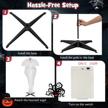 Load image into Gallery viewer, Halloween Sound-Activated Standing Haunting Angel with Glowing Eyes and Moving Wings - Suitable for Haunted Houses and Halloween Decorations
