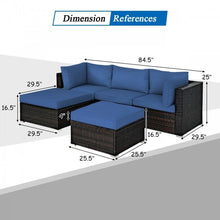 Load image into Gallery viewer, Costway Affordable Sectional Couches 5-Piece Set with Ottoman Table - Suitable for Patio, Garden, and Backyard
