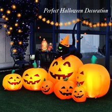 Load image into Gallery viewer, Halloween Inflatable Pumpkin Set 7-Piece with Built-in Blower - Suitable for Halloween Decorations, Parties, and Events
