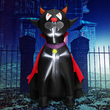 Load image into Gallery viewer, Halloween Inflatable Vampire Cat with Built-in LED Lights - Suitable for Halloween Parties
