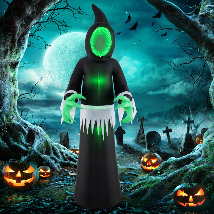 Halloween Inflatable Ghost with Built-in Green LED Lights - Suitable for Halloween Decorations and Scary Parties