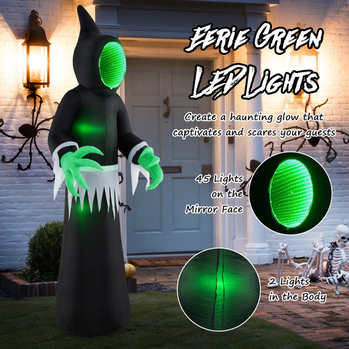 Halloween Inflatable Ghost with Built-in Green LED Lights - Suitable for Halloween Decorations and Scary Parties