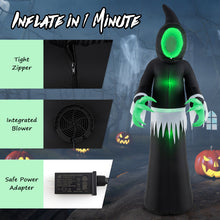 Load image into Gallery viewer, Halloween Inflatable Ghost with Built-in Green LED Lights - Suitable for Halloween Decorations and Scary Parties
