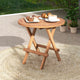Auction Deal -Portable Teak Round Folding Side Table for Outdoor Patio