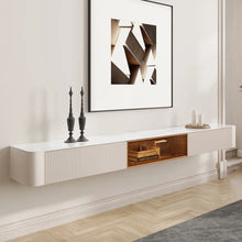 Load image into Gallery viewer, Modern Minimalist Floating TV Stand Entertainment Center with 2 Drawers and Glass Doors - Suitable for Living Room
