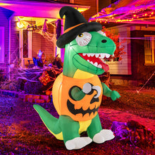 Load image into Gallery viewer, Halloween Inflatable Pumpkin Dinosaur with Built-in Blower and LED Lights - Suitable for Halloween Decorations
