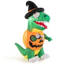 Load image into Gallery viewer, Halloween Inflatable Pumpkin Dinosaur with Built-in Blower and LED Lights - Suitable for Halloween Decorations
